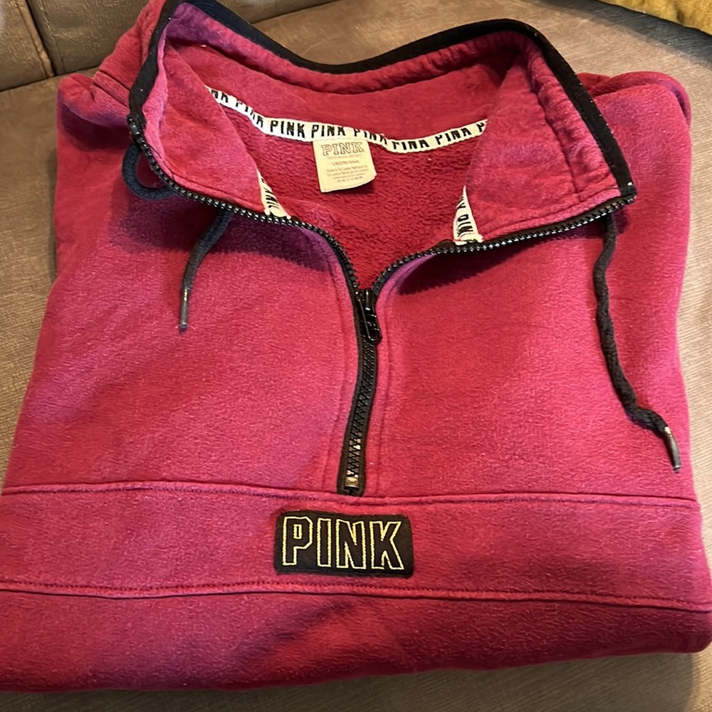 Victoria Secret Pink Zip up Pull Over Sweatshirt